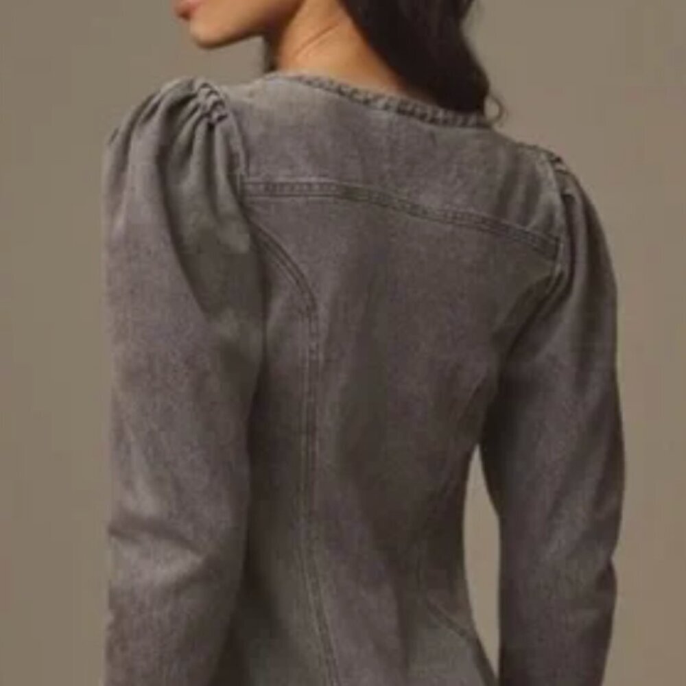 Anthropologie Pilcro Puff Sleeve Denim Mini Dress XS NWT - Picture 4 of 4